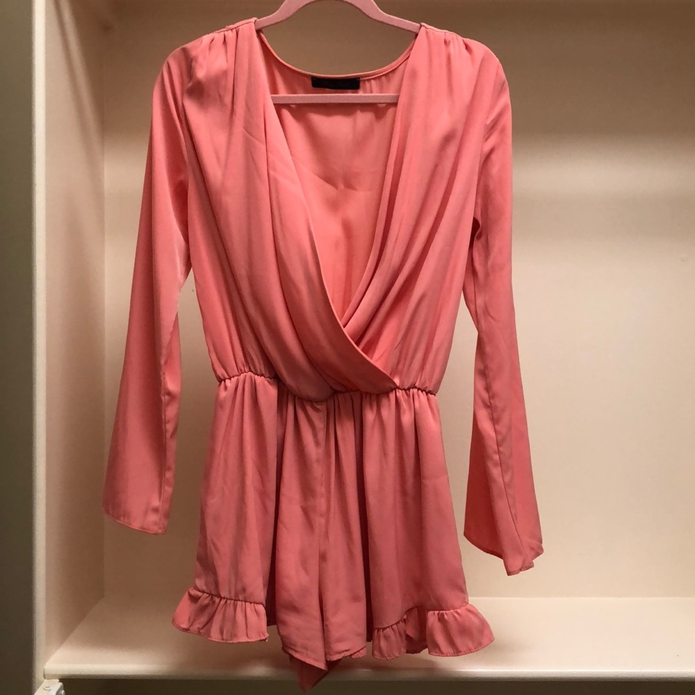 Pink long sleeve romper